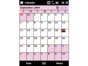 Windows Mobile 6.5 kalendervy
