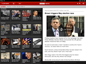 Apple iPad BBC News app