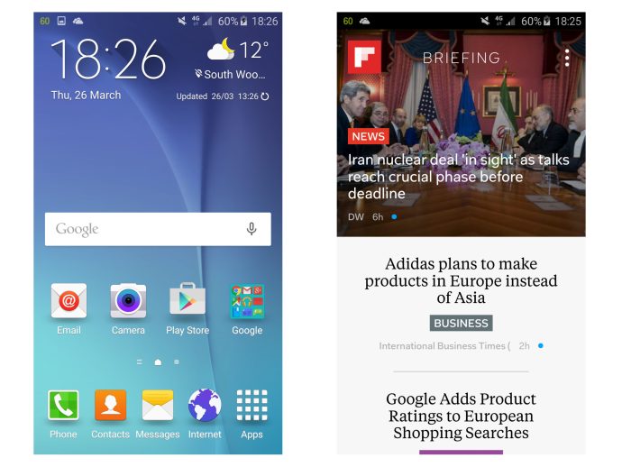 Samsung Galaxy S6 vs LG G4 - Samsung Galaxy S6 har Touchwiz UI