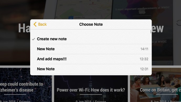 iOS 9 recension: Infoga bilaga i Notes