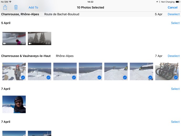 iOS 9 recension: Välj flera bilder