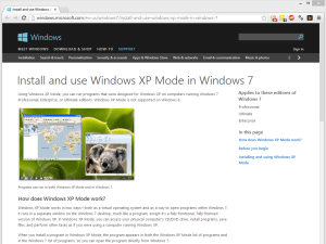 XP-läge låter dig köra inkompatibel programvara i en virtualiserad Windows XP-miljö
