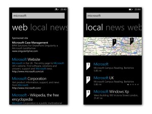 Microsoft Windows Phone 7 - Bing webb- och kartsökning