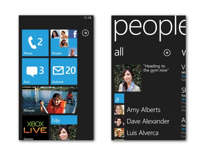 Microsoft Windows Phone 7 - Startskärm och People Hub