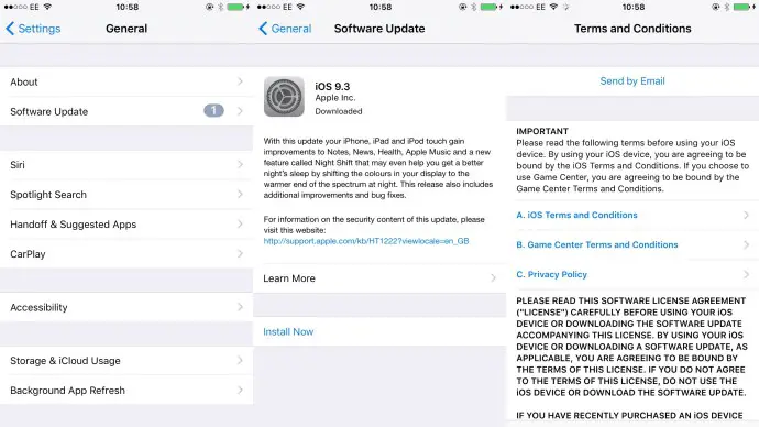 Ladda ner iOS 9.3 på din iPhone eller iPad