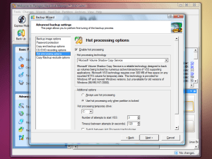 Hot processing låter Hard Disk Manager 2010 Suite säkerhetskopiera även enheter som används.