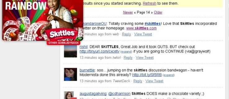 Ny Skittles Twitter-hemsida inte så söt