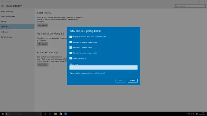 Hur man nedgraderar Windows 10 till Windows 8.1 och Windows 7 - flervalssvar