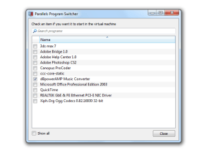 Parallels Program Switcher gör det enkelt att välja vilka program som ska startas i ett virtuellt operativsystem.